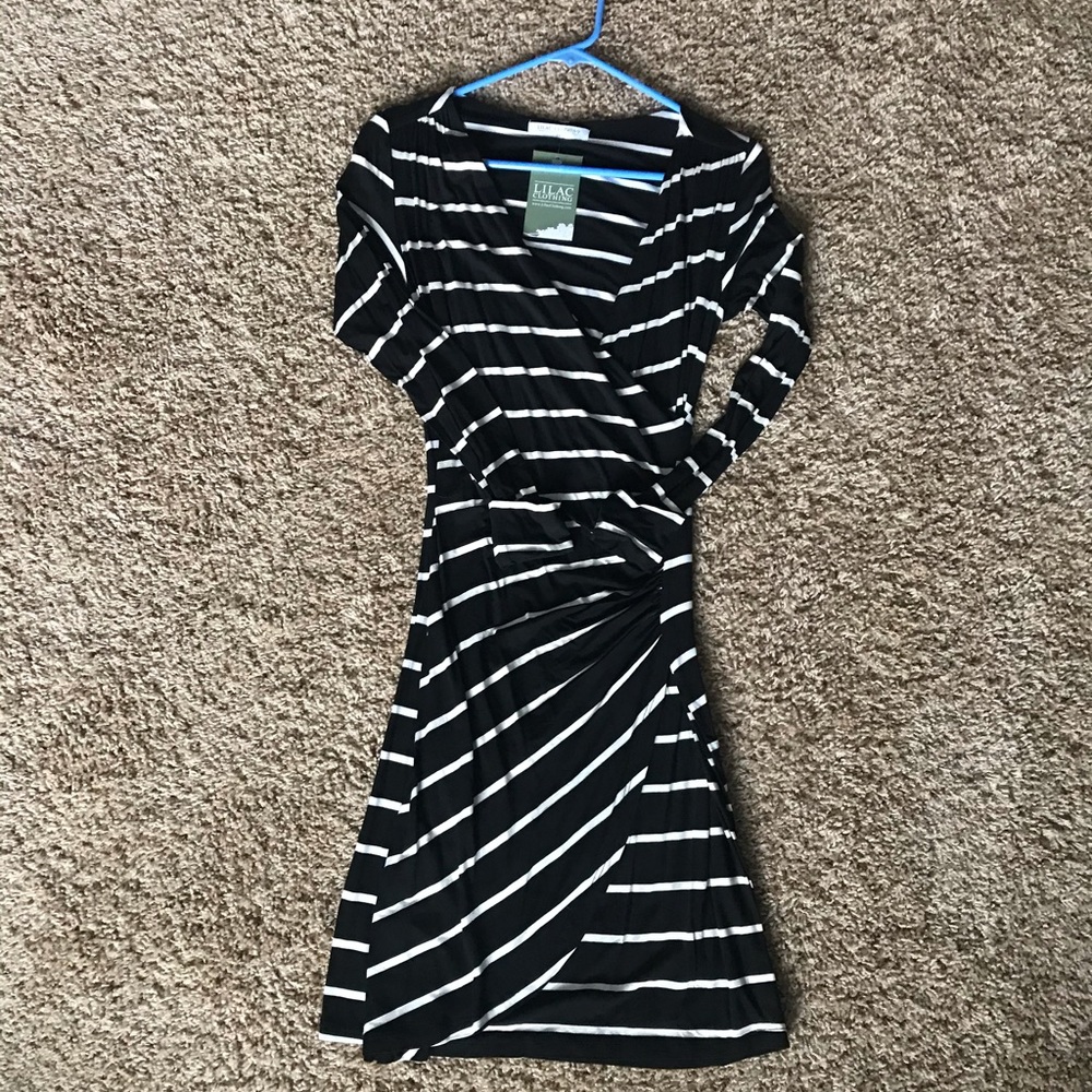 NWT flattering striped maternity dress